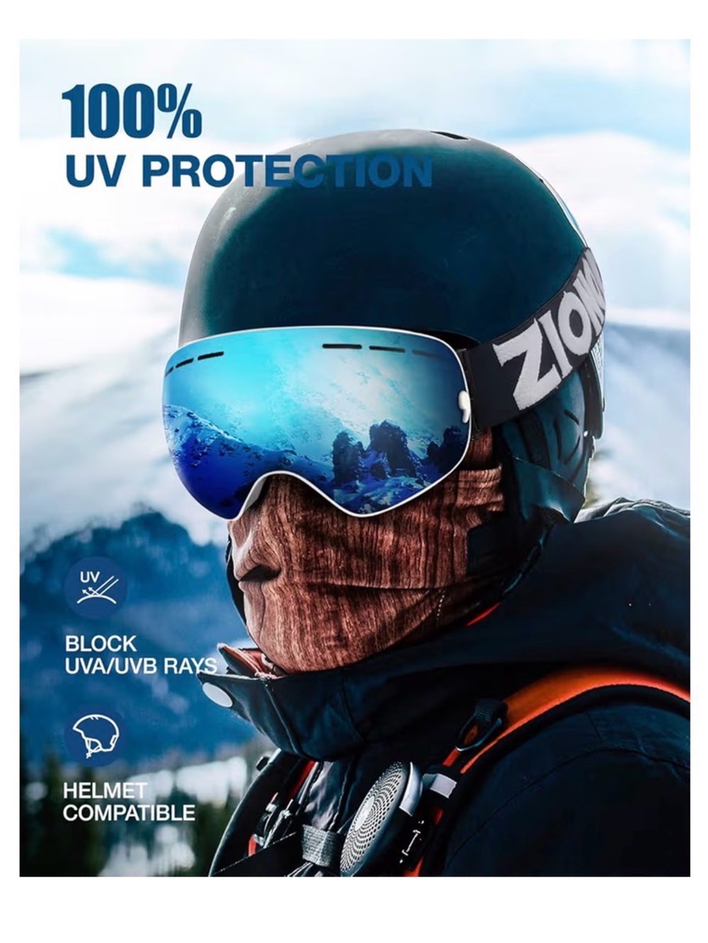 ZIONOR X Ski Goggles - OTG Snowboard Goggles Detachable Lens for Men Women Adult